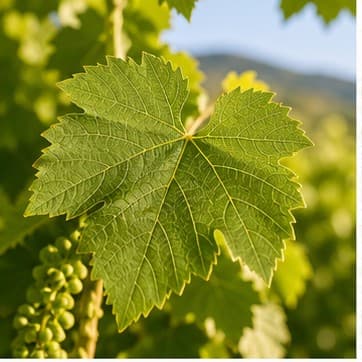 Fresh vine leaf in a vineyard before brining